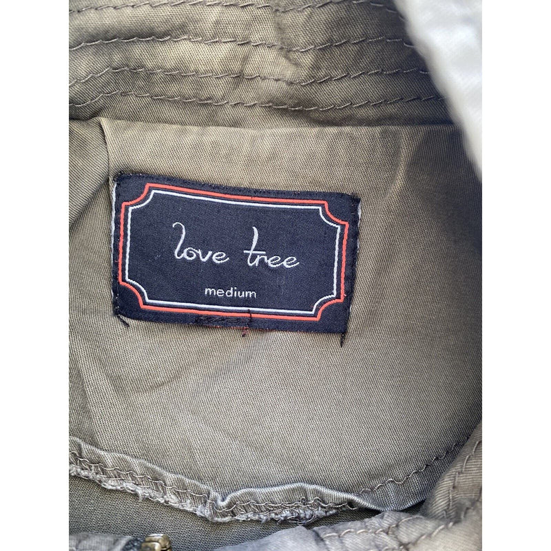 Love Tree Military Olive Green khaki Safari Jacket Women Adult Medium