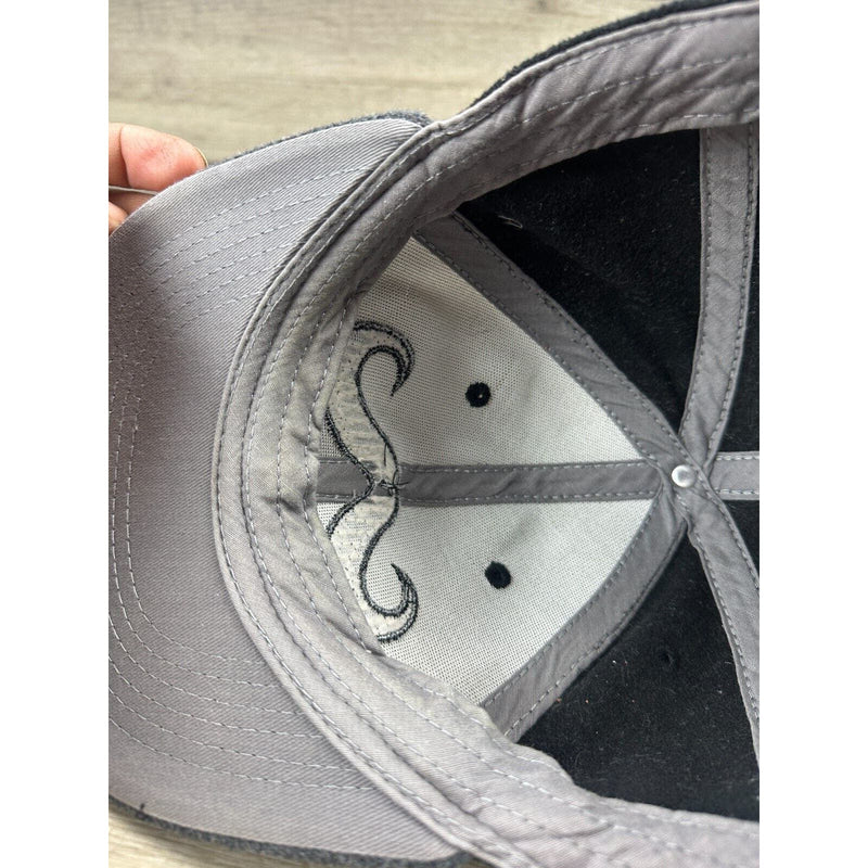 Mustache Target Gray White Black Hat Baseball Golf Cap Smiley Face Snapback