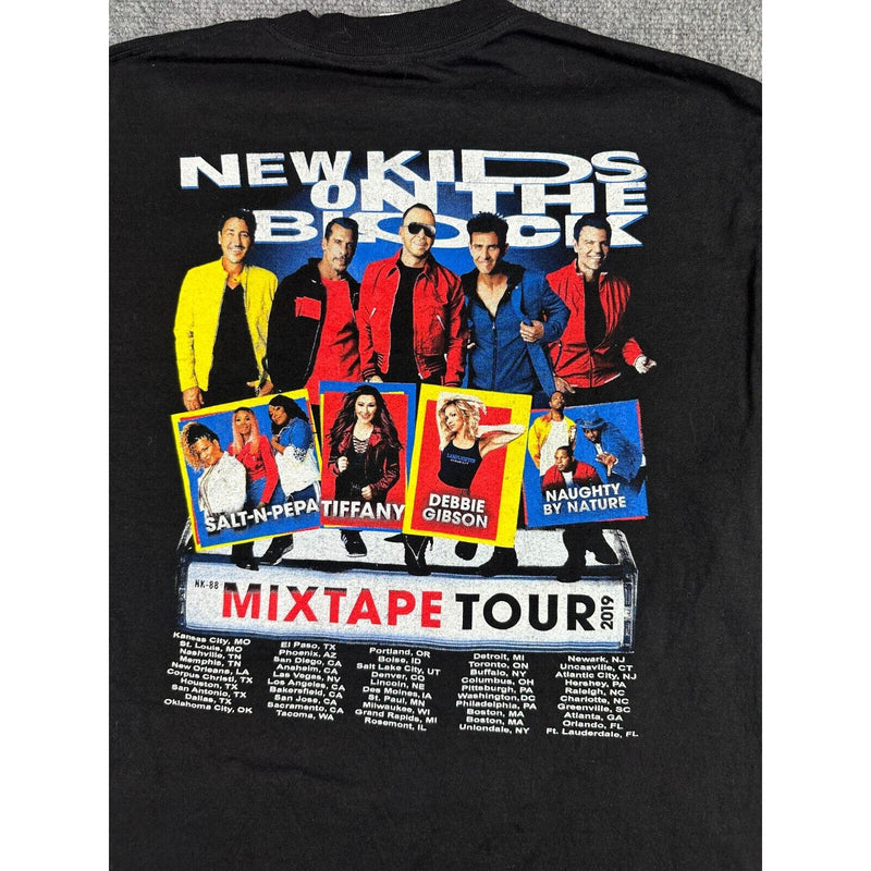 New Kids On The Block Mixtape Tour 2019 T-Shirt Band Tee Concert Large L Black