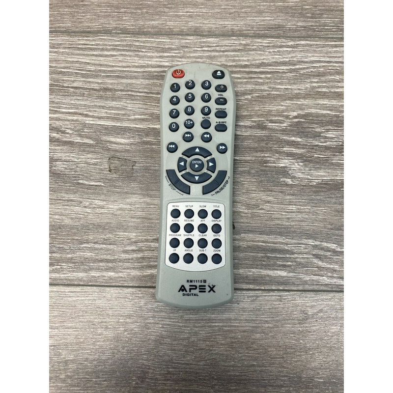 Genuine Apex Digital RM1115 FOR DVD Player AD-1118 Handheld Remote Control Silve