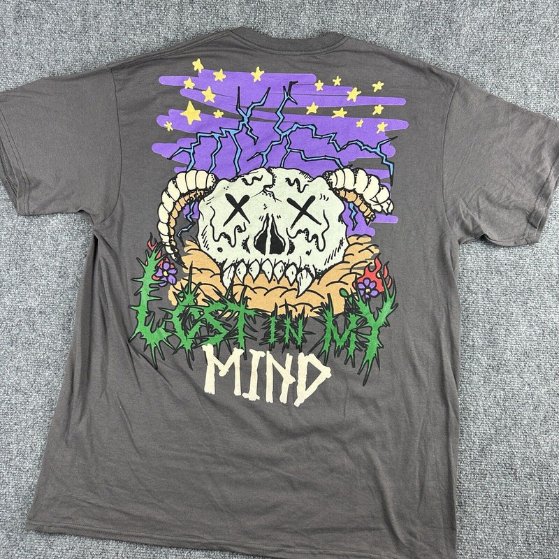 Lost in My Mind Charcoal Graphic Mens T Shirt Size XL