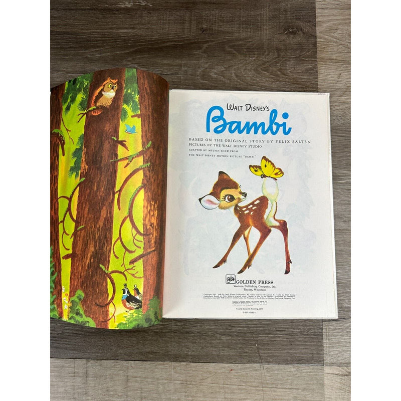 Lot of 2 A Golden Book Bambi The Great Big Fire Engine Book Hardcover Vintage