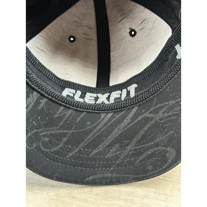 FMF FlexFit Black Hat White Pinstripe Adult S-M Cap