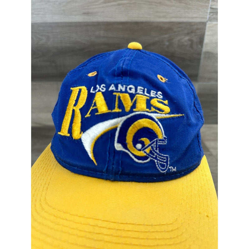 Vintage Los Angeles Rams NFL Hat Cap Drew Pearson SnapBack Mens Blue Yellow