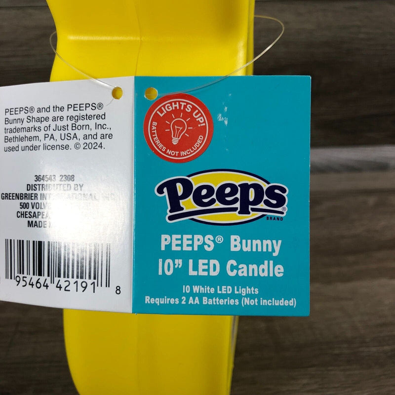 10” Yellow Peeps Blow Mold Plastic Bunny New Battery Operated LED Easter Decor