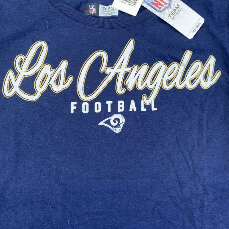 NFL Team Apparel Los Angeles Rams T Shirt Womens Adult XL Blue Cap Sleeve