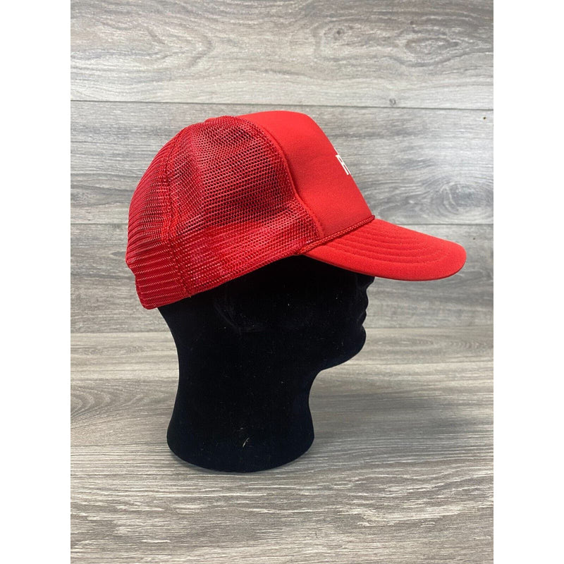 Hat Cap Fujitsu Snapback Advertisement Trucker Red Rope Cap Vintage