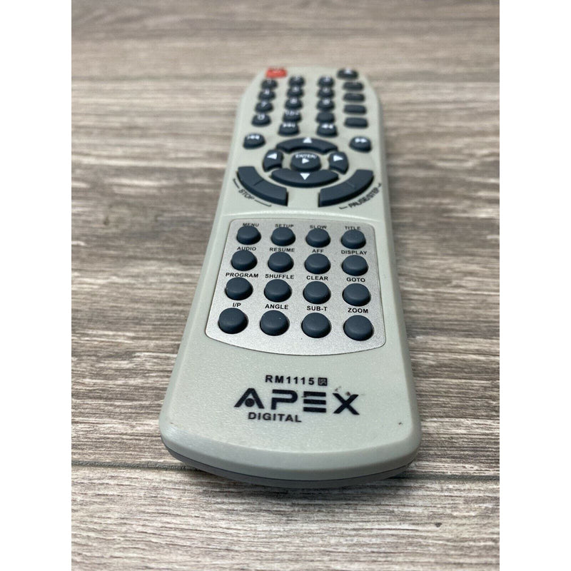 Genuine Apex Digital RM1115 FOR DVD Player AD-1118 Handheld Remote Control Silve