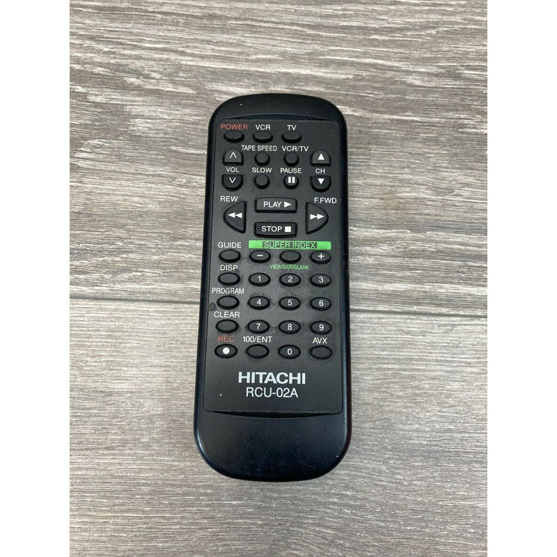 Genuine Hitachi RCU-02A TV VCR Remote Control Black