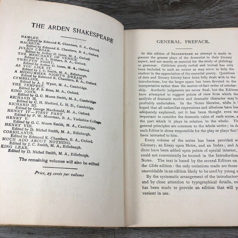 The Merchant of Venice 1906 The Arden Shakespeare D C Heath HC Acceptable