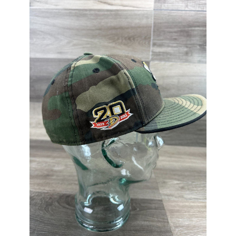 Vintage Mighty Ducks NHL Camo 20th 2013 Anniversary New Era 7 3/8 Fitted Hat