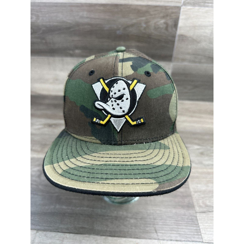 Vintage Mighty Ducks NHL Camo 20th 2013 Anniversary New Era 7 3/8 Fitted Hat