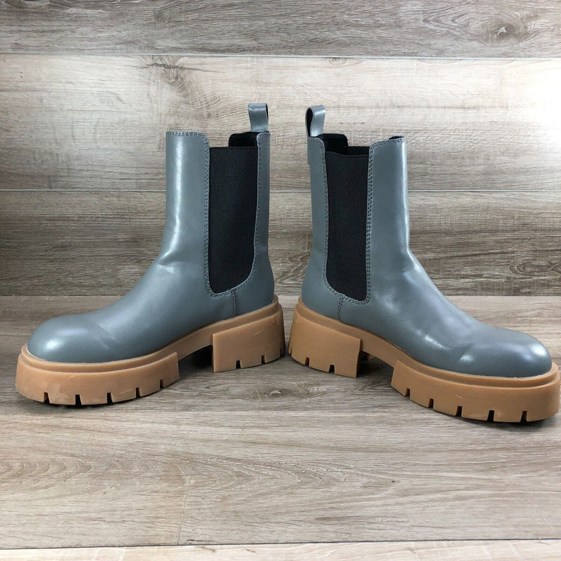 H&M Women's Chelsea Boots Gray with Brown Lug Sole Size 9