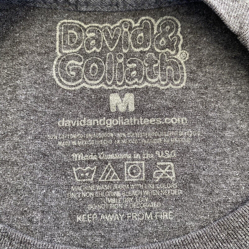 David & Goliath Graphic Bacon Element T Shirt Adult Medium Gray Short Sleeve