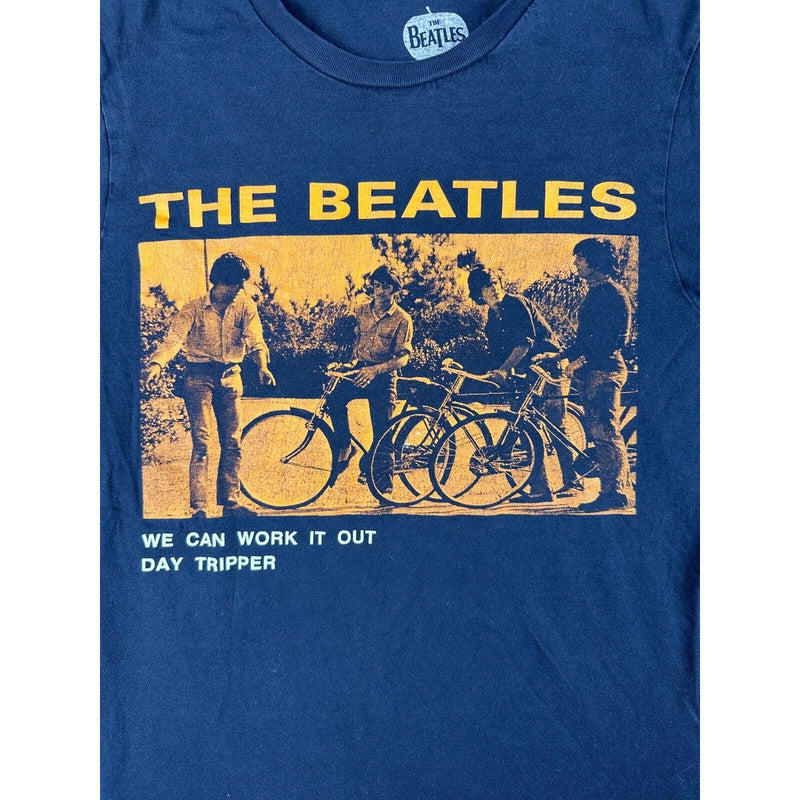 Beatles Day Tripper T Shirt Black We Can Work it Out Womens Size S Short Sleeve