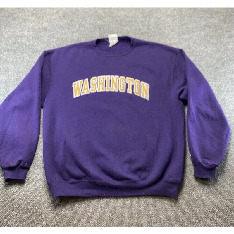 Champion Washington Authentic Athletic Apparel Crewneck Sweater Purple Large