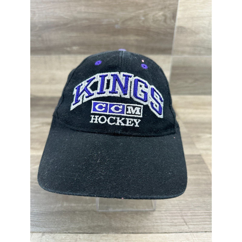 Official LA Los Angeles Kings CCM Black Hat Tuck Strap with Slide NHL Hockey Cap