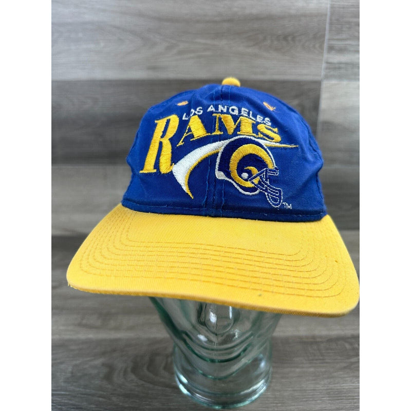 Vintage Los Angeles Rams NFL Hat Cap Drew Pearson SnapBack Mens Blue Yellow