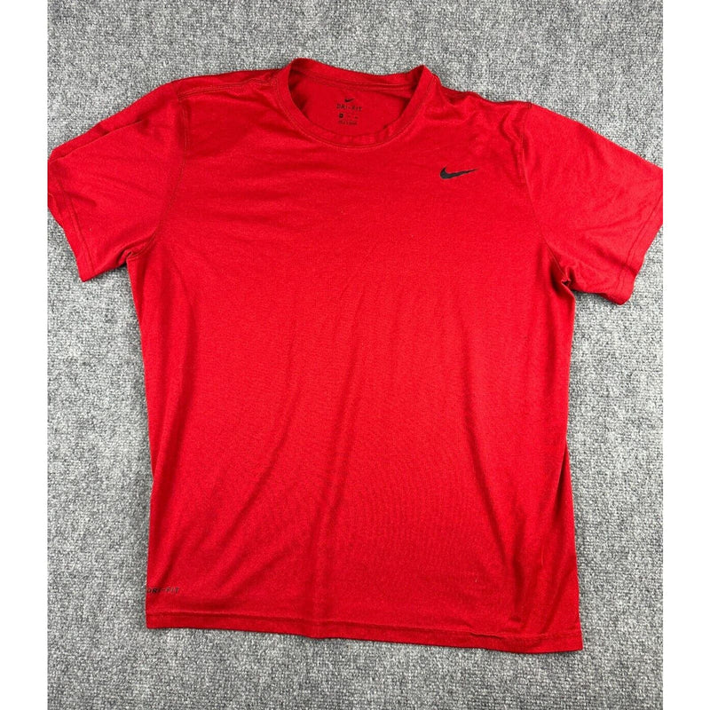 Nike T Shirt Mens 2XL Red Solid Short Sleeve Casual Dri Fit Tee Logo