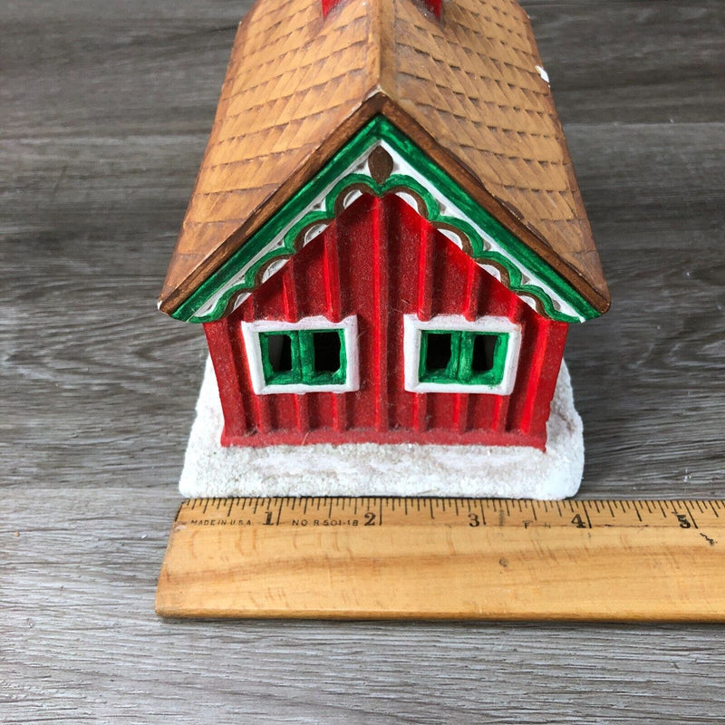 Vintage Byron Molds Ceramic House Christmas Village School House Church 1979