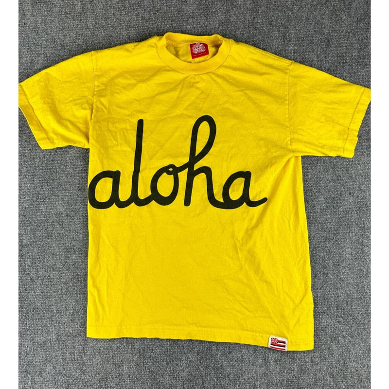 Aloha Army T Shirt Yellow Adult Small Short Sleeve