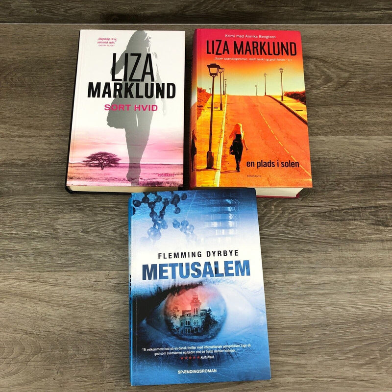 Lot of 3 Danish Books Flemming Dyrbye Signed Liza Marklund Danish Language