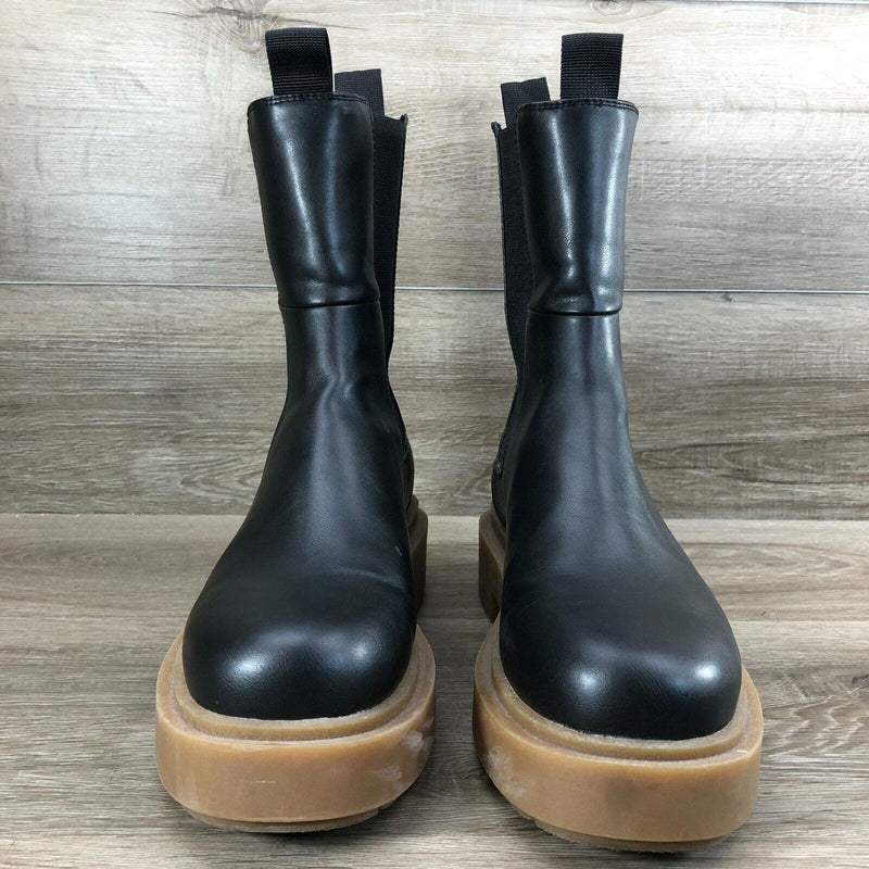 H&M Women's Chelsea Boots Black with Dark Beige Lug Sole Size 9