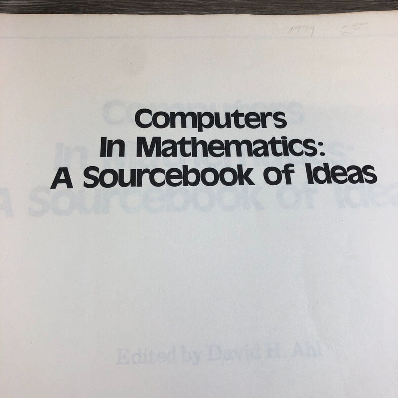 Computers in Mathematics A Sourcebook of Ideas Paperback Book