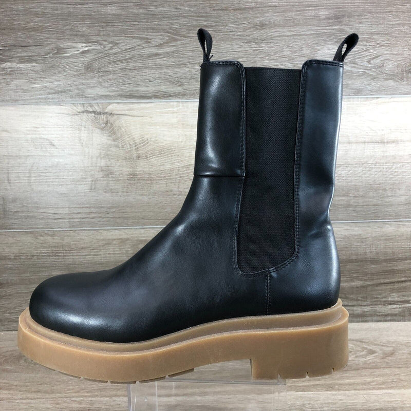 H&M Women's Chelsea Boots Black with Dark Beige Lug Sole Size 9