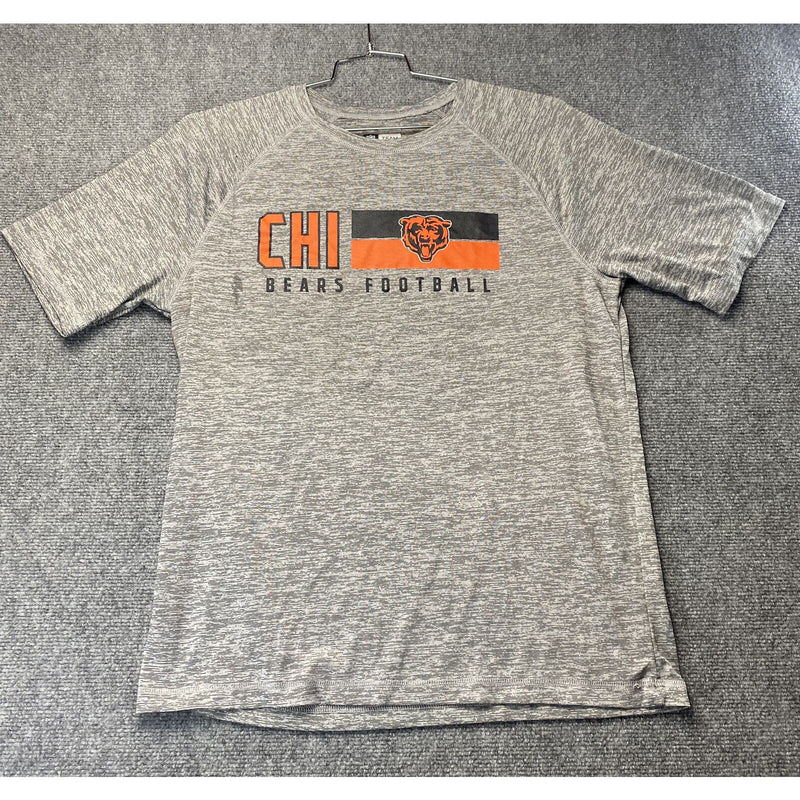 Chicago Bears NFL Team Apparel Mens T Shirt Slate Gray Adult Size L Short Sleeve