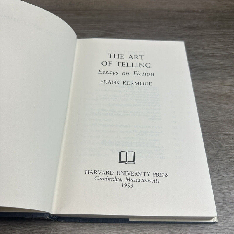 Frank Kermode The Art of Telling Essays on Fiction Hardcover Book