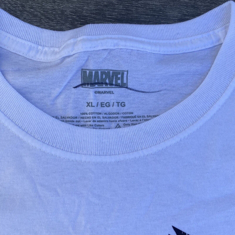 Marvel Spiderman T Shirt Graphic Logo Adult XL White Short Sleeve