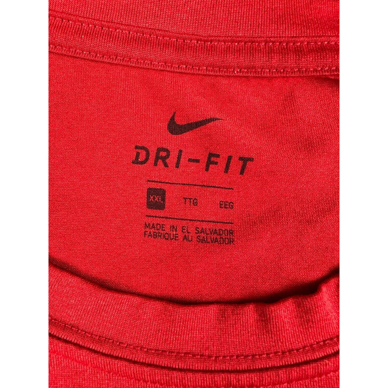 Nike T Shirt Mens 2XL Red Solid Short Sleeve Casual Dri Fit Tee Logo