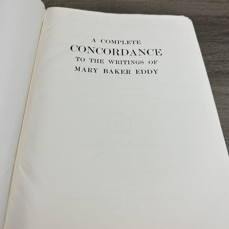 A Complete Concordance To The Works Of Mary Baker Eddy Other Than Science Book