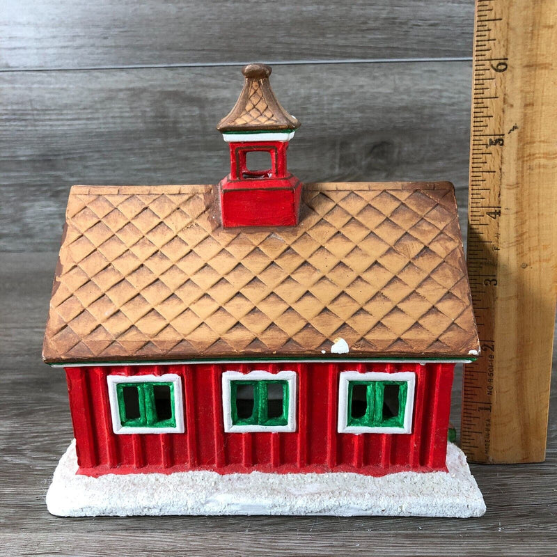 Vintage Byron Molds Ceramic House Christmas Village School House Church 1979