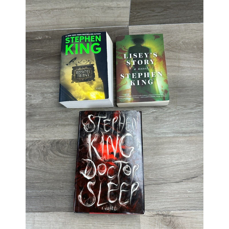 Stephen King 3 Book Lot Dr. Sleep Needful Things and Liseys Story HC/PB