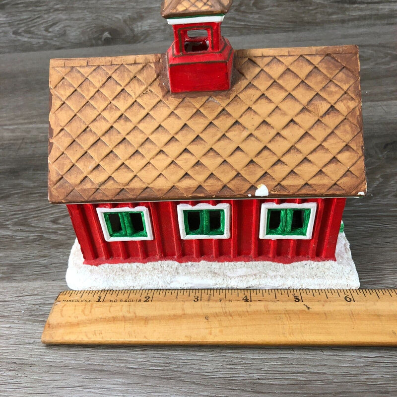 Vintage Byron Molds Ceramic House Christmas Village School House Church 1979