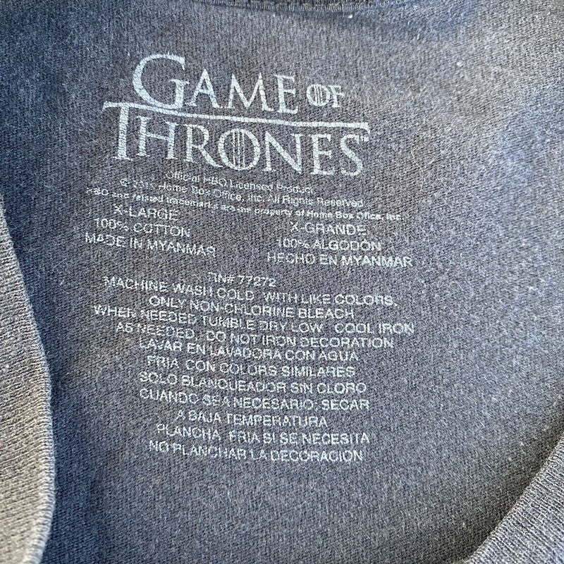 Game of Thrones T Shirt Adult XL Black Graphic Short Sleeve