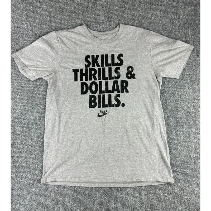 Nike Skills Thrills And Dollar Bills Gray Short Sleeve T Shirt Adult L Large