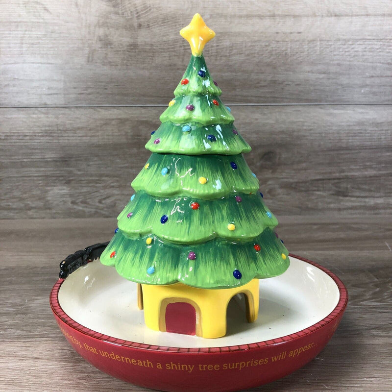 Polar Express Hallmark Ceramic Christmas Tree Candy Dish 7"