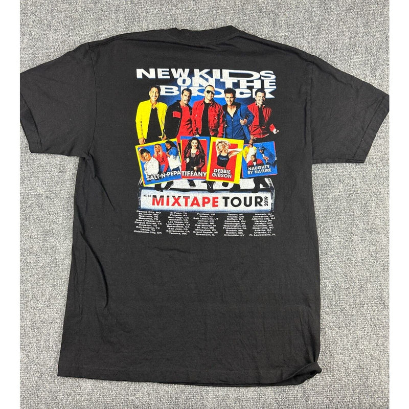 New Kids On The Block Mixtape Tour 2019 T-Shirt Band Tee Concert Large L Black