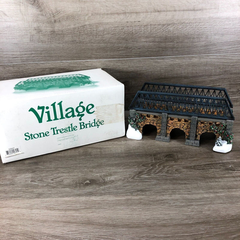 Dept 56 StoneTrestle Bridge Village Series Christmas in Original Box and Foam