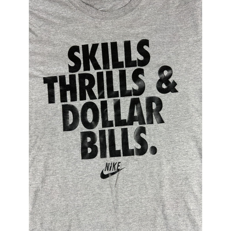 Nike Skills Thrills And Dollar Bills Gray Short Sleeve T Shirt Adult L Large