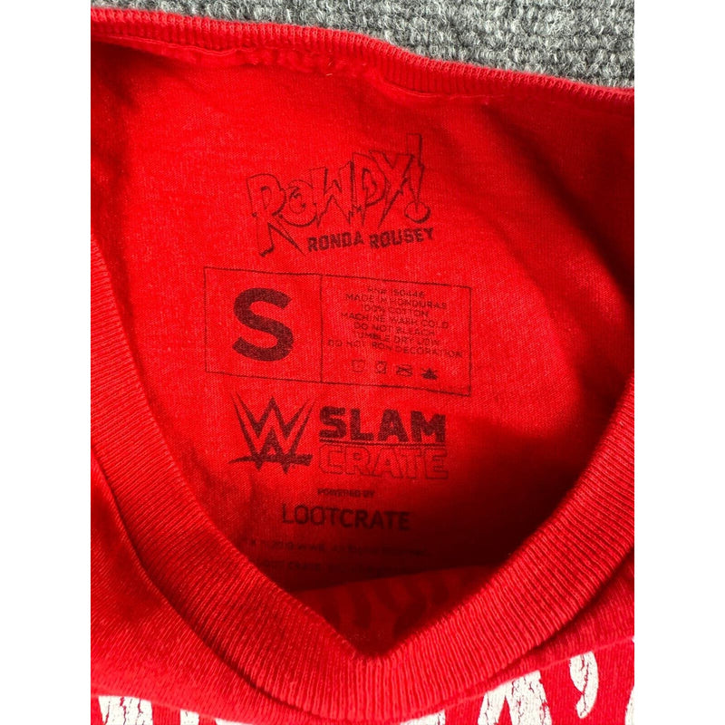 Rowdy Ronda Rousey Arm Bar Pro Wrestling Shirt Mens Small Red WWE Slam Crate