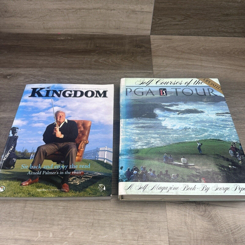 Lot of 2 Golf Book Arnold Palmer Golf Courses Kingdom Magazine of the PGA Tour