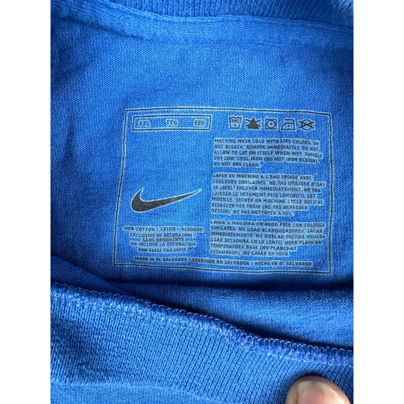 Nike Shirt Mens 2XL Regular Fit Blue Short Sleeve Pullover Swoosh Logo 3