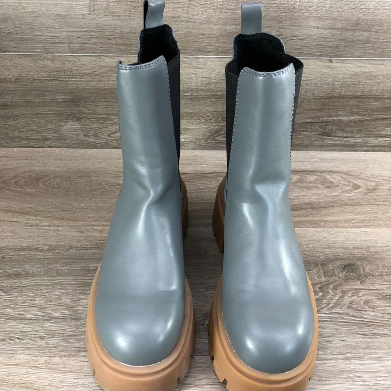 H&M Women's Chelsea Boots Gray with Brown Lug Sole Size 9