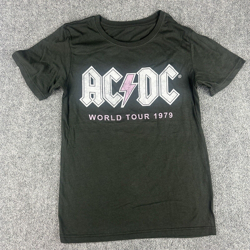 AC/DC Black 1979 World Tour Band T Shirt Women Adult Size Small