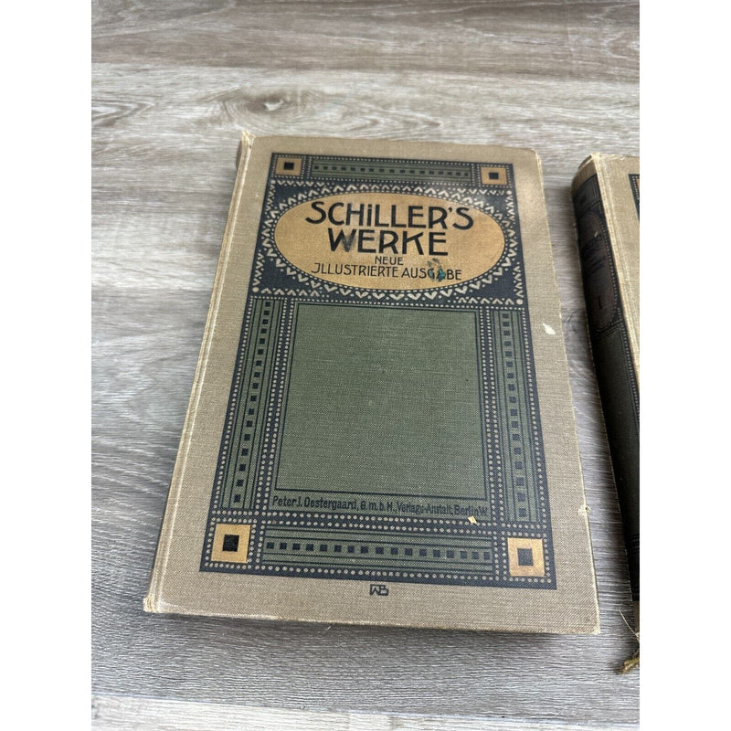 Schillers Werke 2 Book Volume Illustrated Edition Vintage Book Lot German