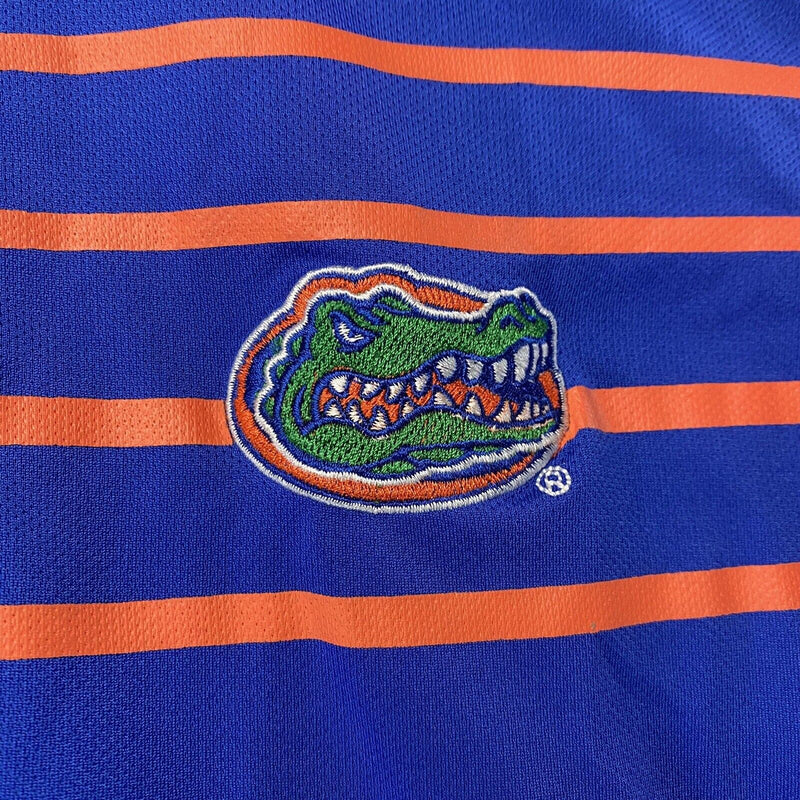 Russell Florida Gator Stripe Solid Polo Shirt Blue Adult Size Medium